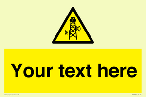Custom warning RF radiation transmitter